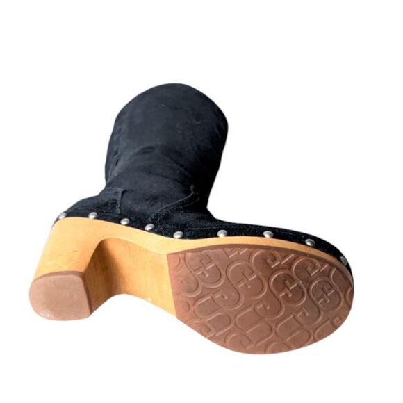 UGG Rumer Tall Black Suede Heeled Boot Size 6 - Picture 8 of 9